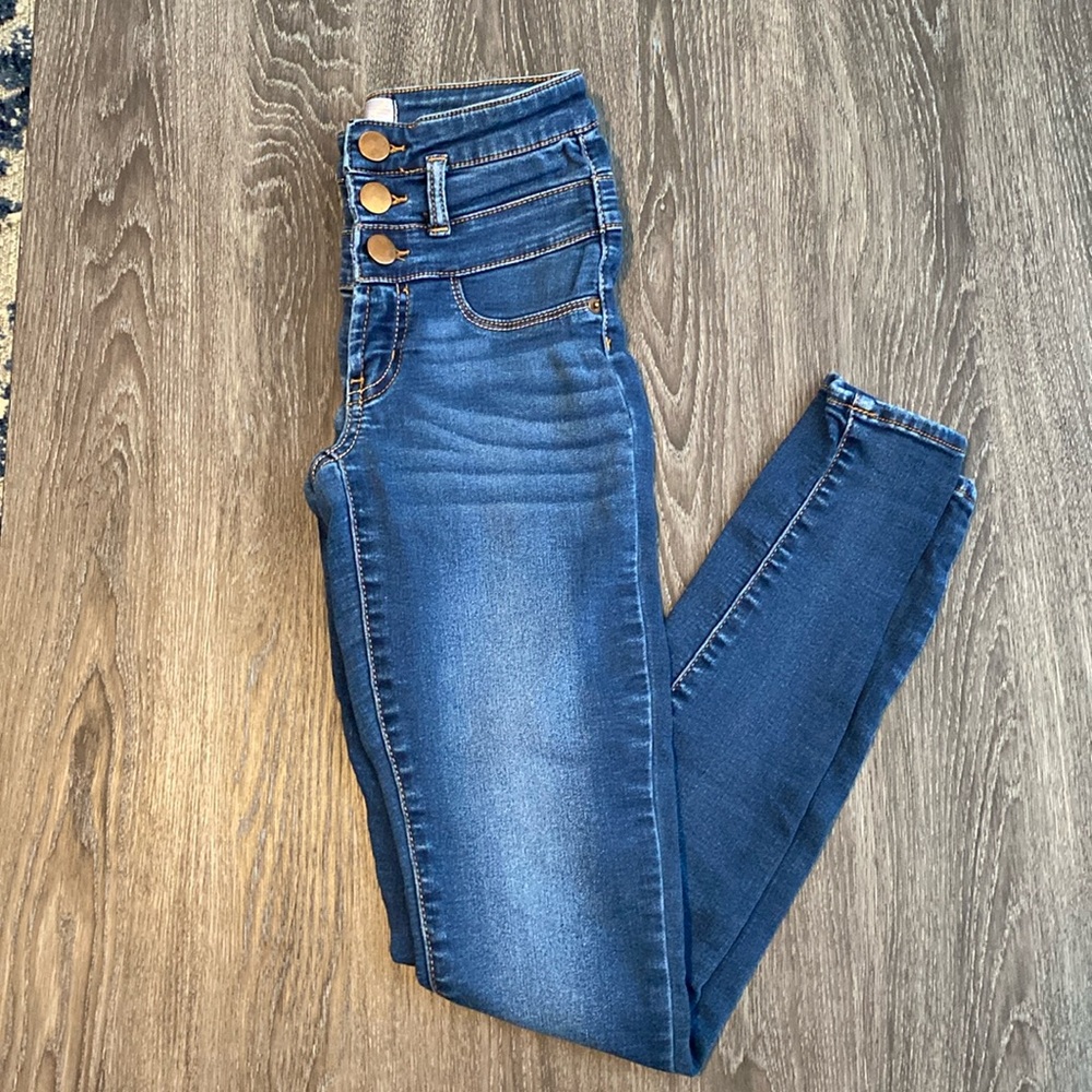 No boundaries dark blue high rise skinny jeans